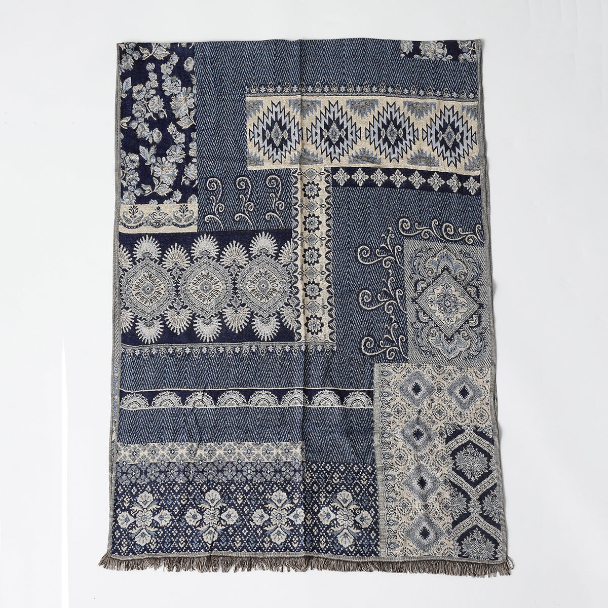 Men's Jacquard Tassel Scarf