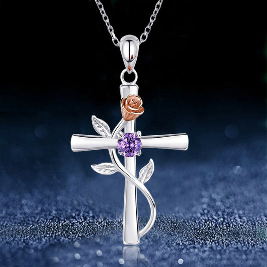 Rose Cross Necklace
