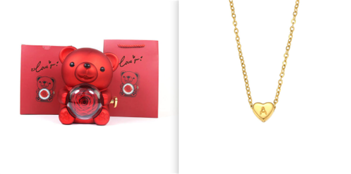 Eternal Rose Teddy Bear Gift Box