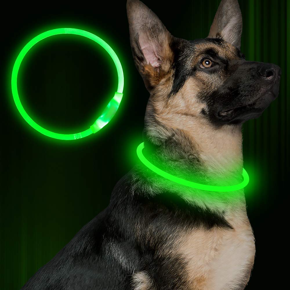 Glowing Necklace Safety Collar-Green